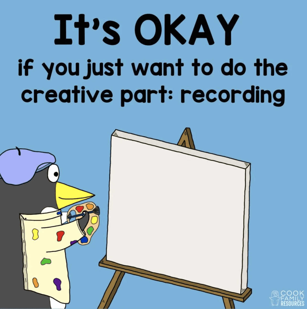 Penguin painting, it's okay if you just want to do the creative part: recording.